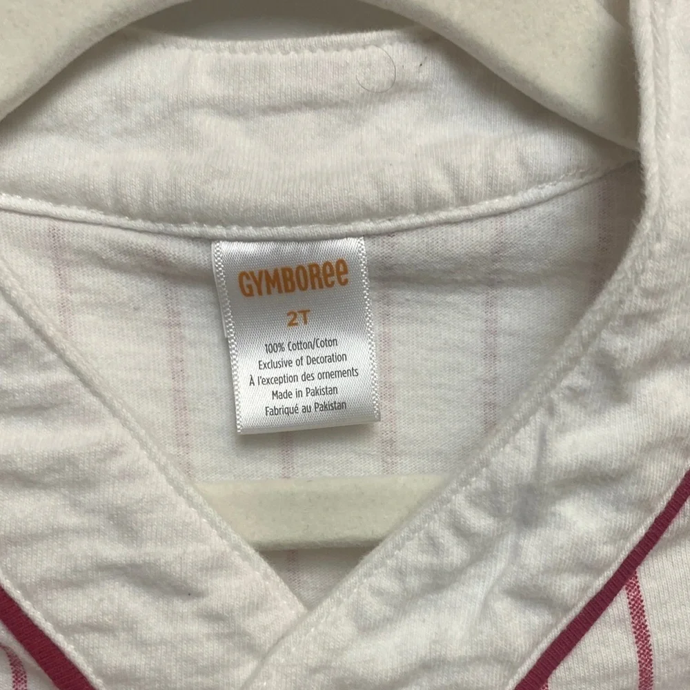 Gymboree White and Red Striped Button Down Shirt